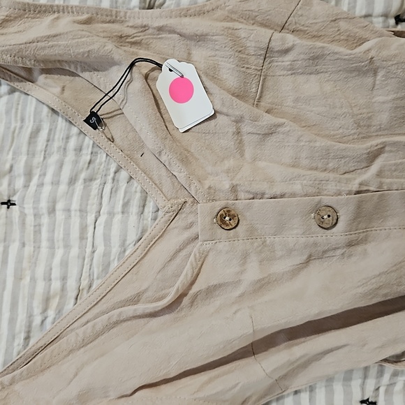 Tan Shorts Romper - Picture 3 of 3